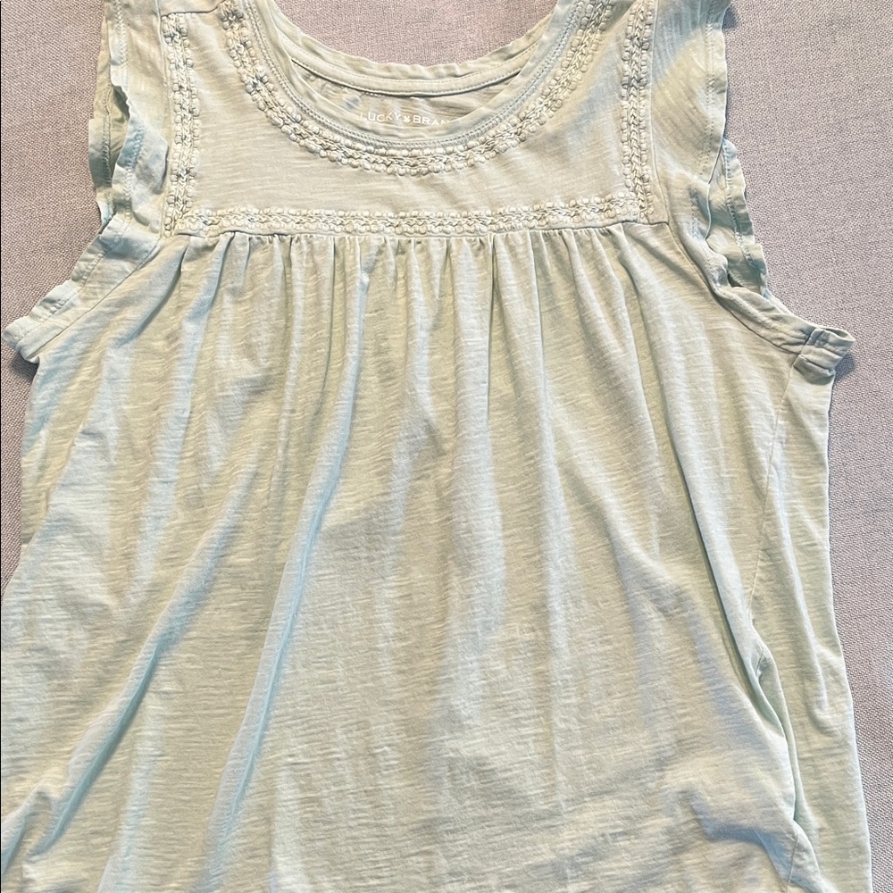 Lucky Brand Light Green Sleeveless Blouse